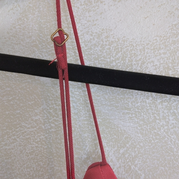 Size L Fashion Nova Red Ruched Spaghetti Strap Dress V Neck Hidden Back Zipper - Picture 4 of 9